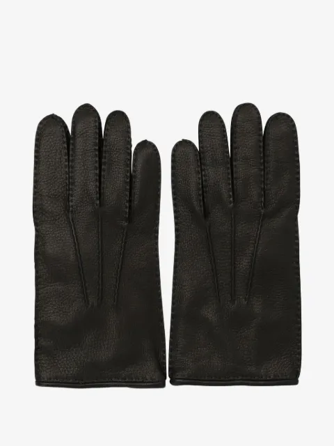Restelli gants en cuir à boutonnière