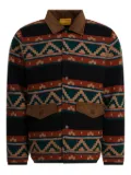 Guest In Residence patterned corduroy-collar jacket - Black