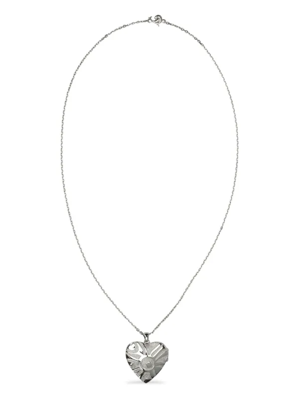 Pucci Heart Mirror Pendant Necklace in Silver