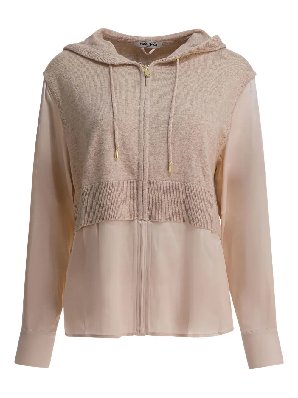 Max & Moi Greta Zip-up Hoodie In Brown