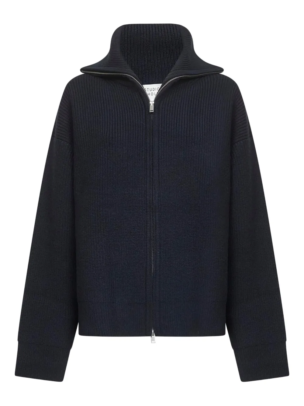 Studio Nicholson Sandos ribbed zip-up cardigan | Blue | Image 1