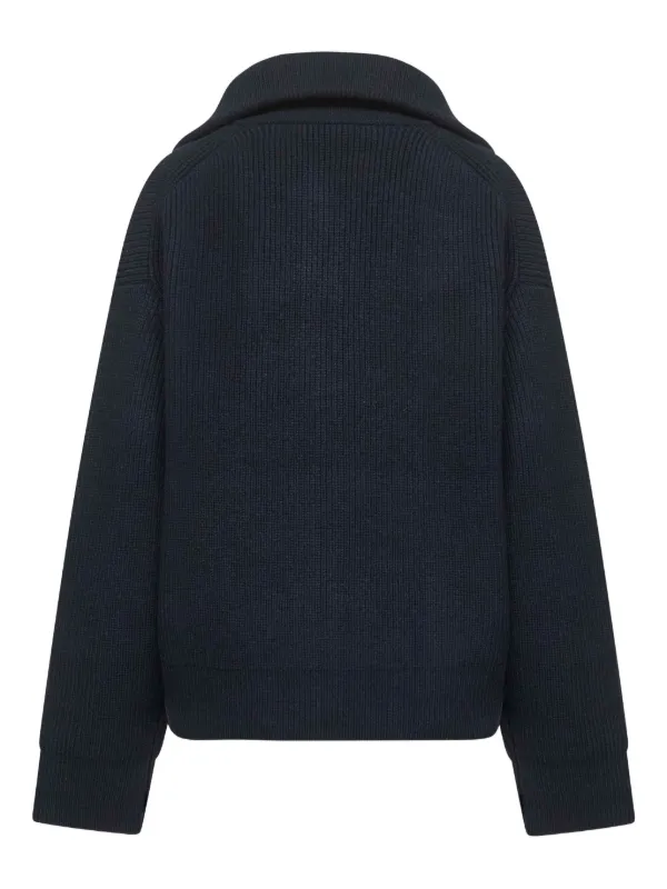 Studio Nicholson Sandos Ribbed zip-up Cardigan | Blue | FARFETCH