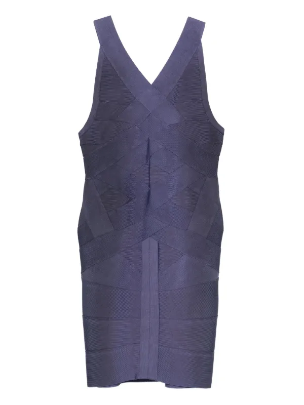 purple herve leger dress HERVE LEGER Purple Bodycon Bandage Midi Dress Size XXS Womens