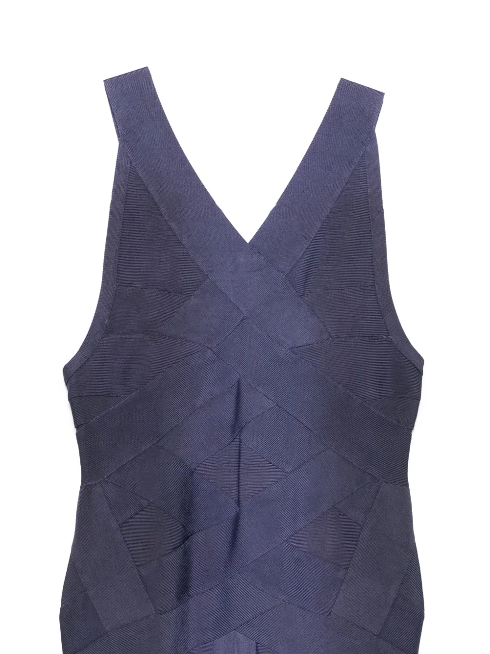 Pre-owned Herve Leger 1990s V-neck Dress In Purple