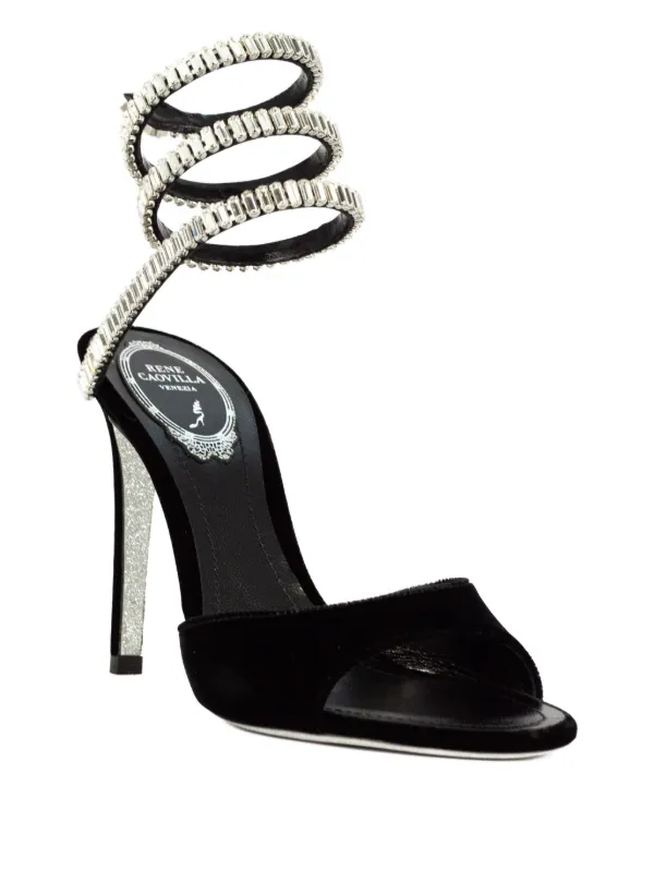 René Caovilla 105mm Cleo Spark Sandals | Black | FARFETCH RO