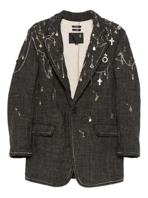 R13 Embellished single-breasted jacket