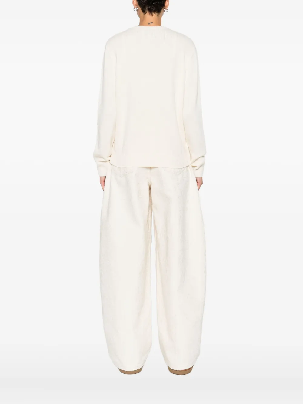Mc2 Saint Barth Crew Neck Sweater In White