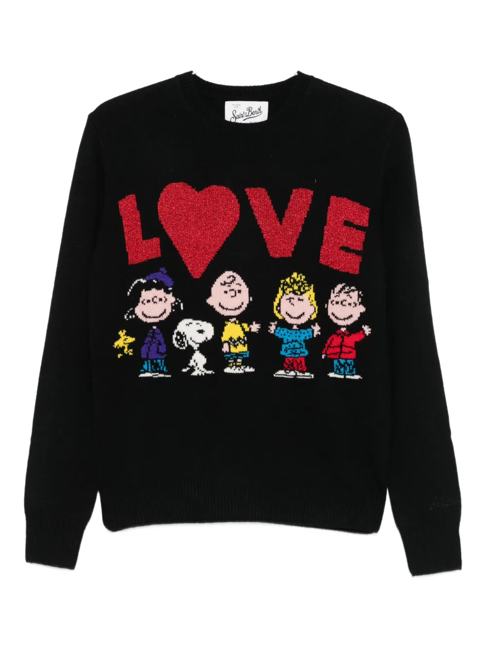 Mc2 Saint Barth X Peanuts New Queen Intarsia-knit Jumper In Black
