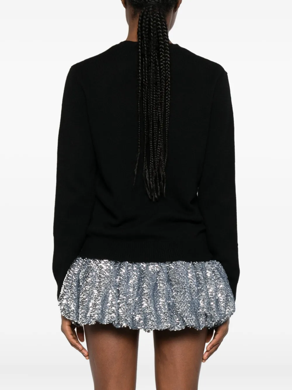 Mc2 Saint Barth X Peanuts New Queen Intarsia-knit Jumper In Black