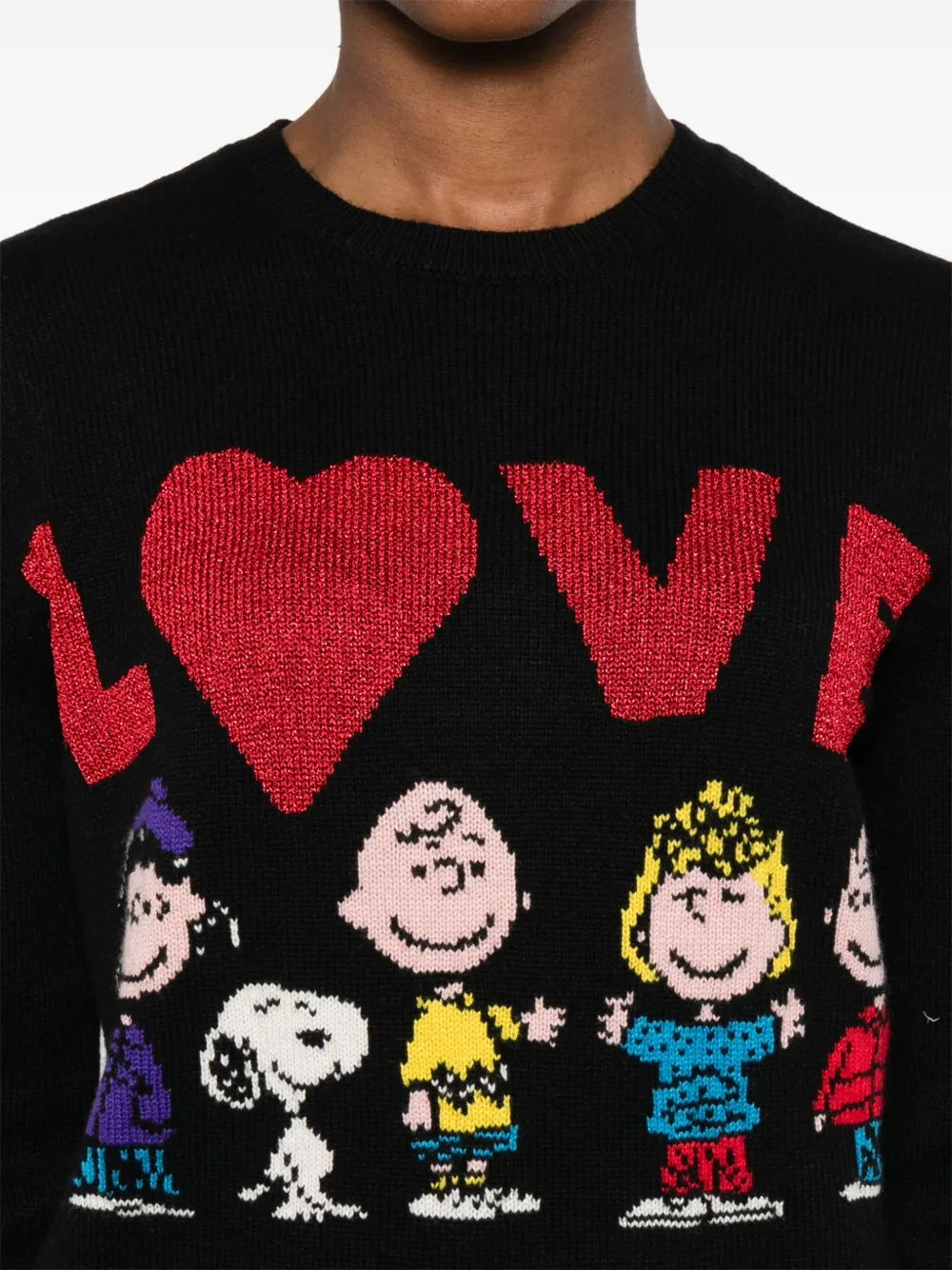 MC2 Saint Barth x Peanuts New Queen intarsia trui Zwart