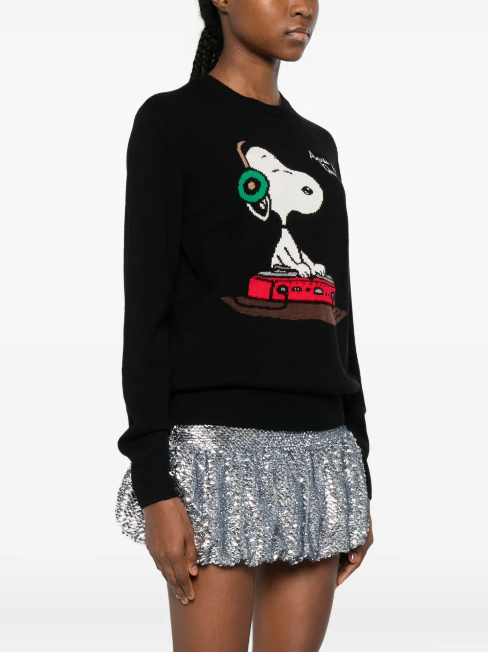 Mc2 Saint Barth X Peanuts New Queen Jumper In Black