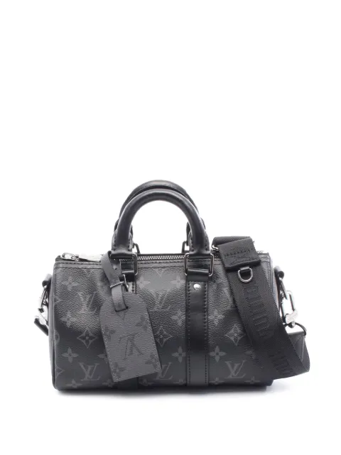 Louis Vuitton Pre-Owned bolsa satchel Monogram Eclipse Reverse Keepall Bandouliere 25 2021-2025