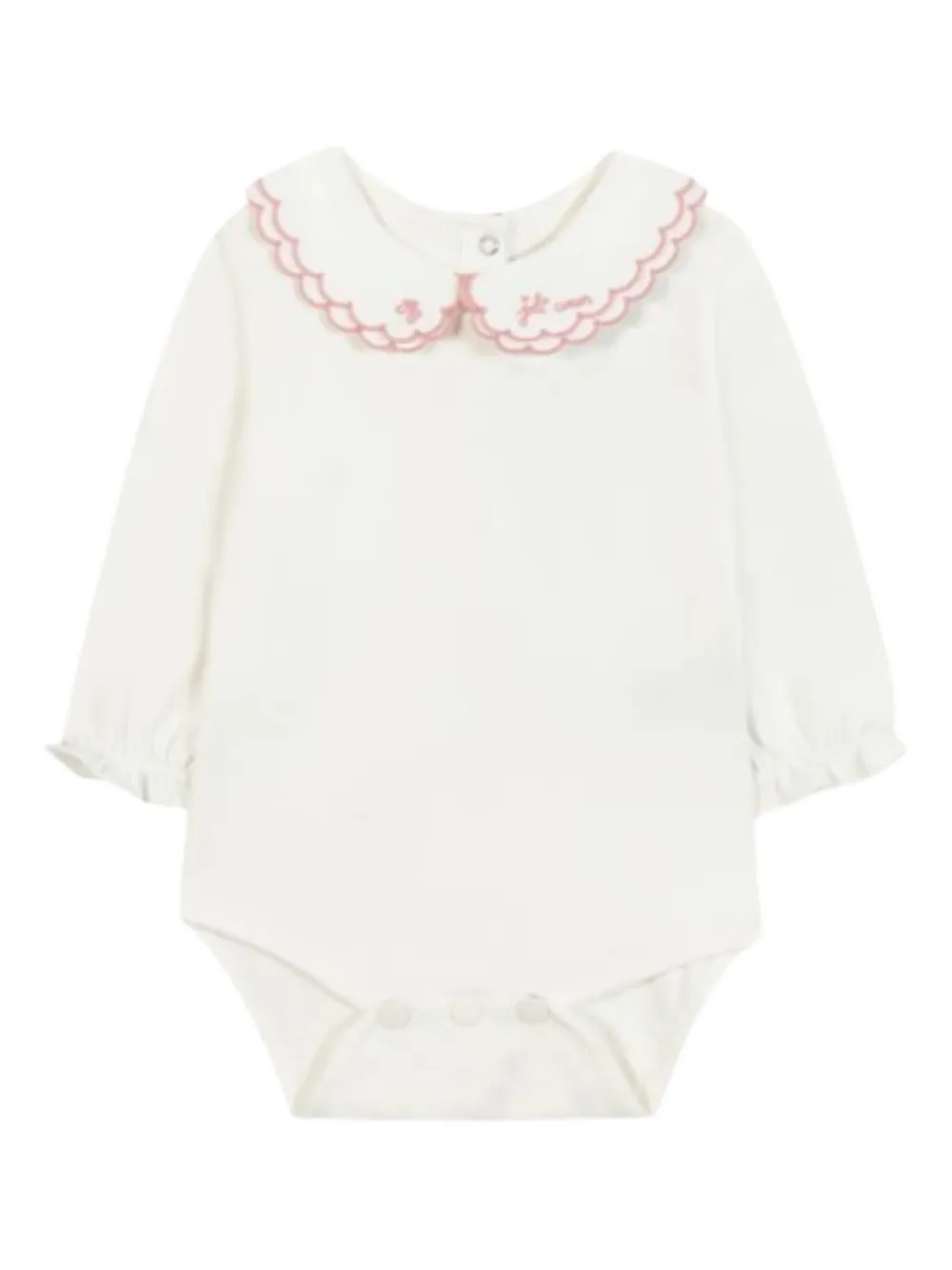 Tartine Et Chocolat embroidered-collar bodysuit - Wit