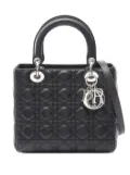 Christian Dior Pre-Owned 2012 Medium Lambskin Cannage Lady Dior handbag - Black