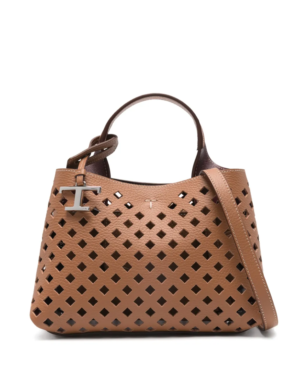 Tod's hanging-T perforated tote bag - Marrone