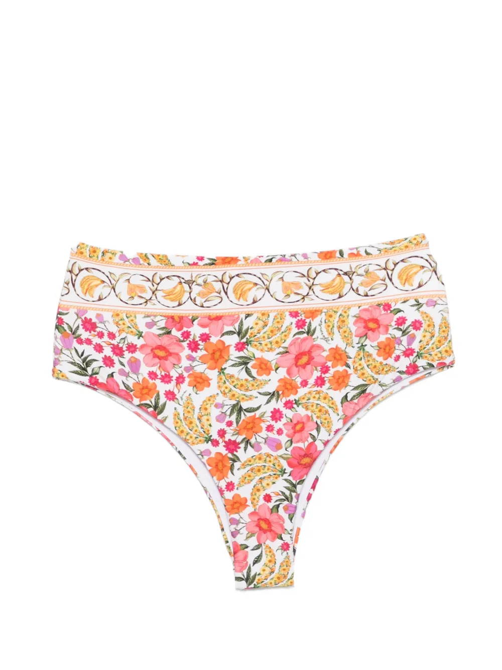 FARM Rio floral high-waist bikini bottom - Bianco