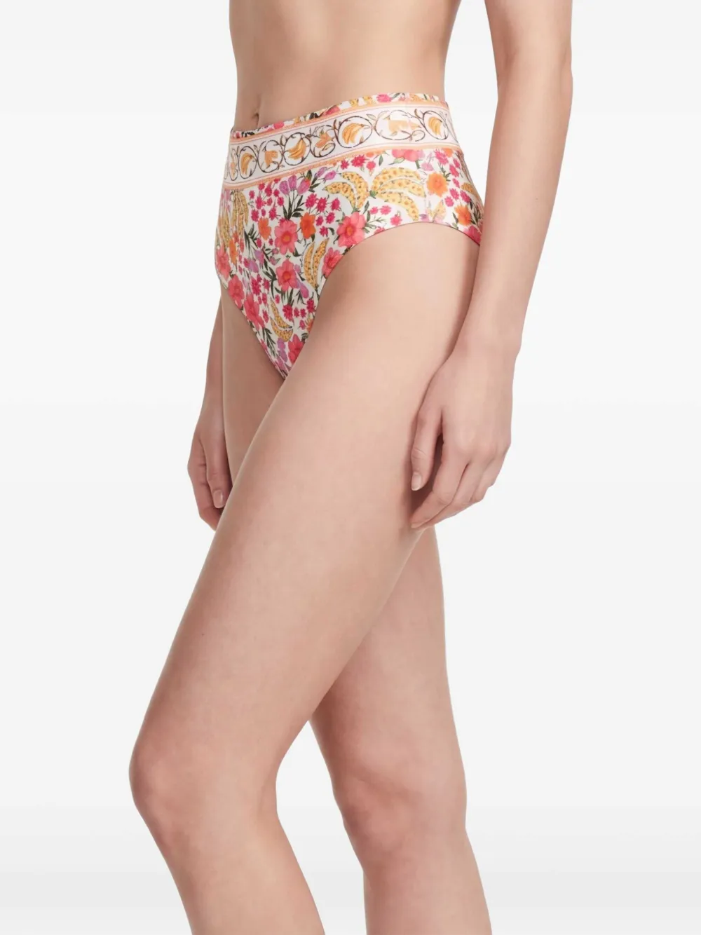 FARM Rio High-waist bikinislip met bloemenprint Wit