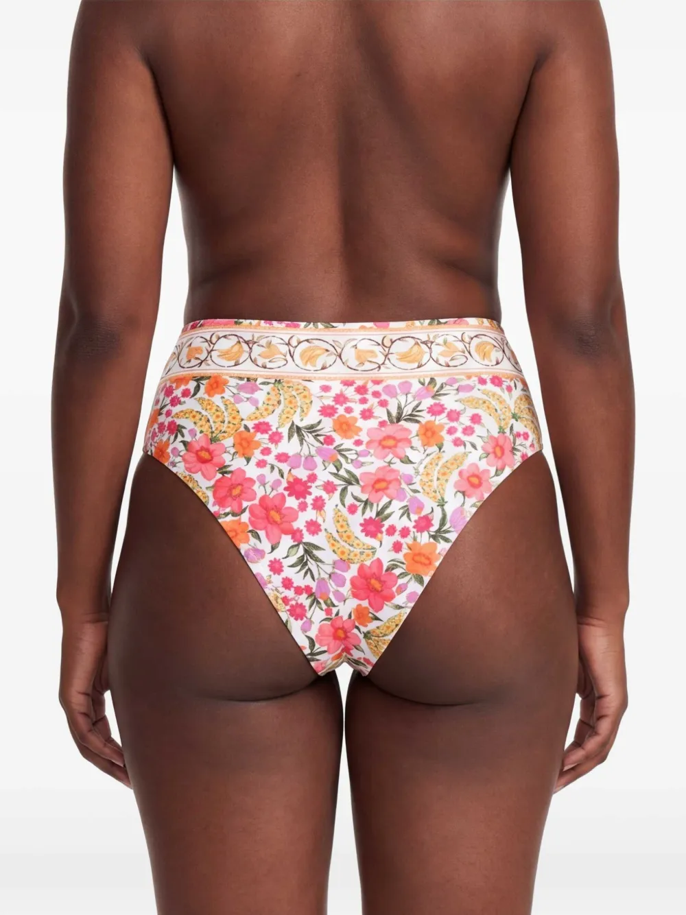 FARM Rio High-waist bikinislip met bloemenprint Wit