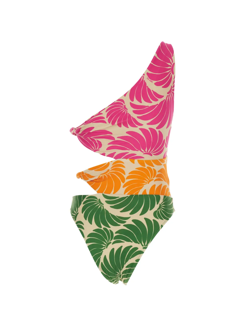 FARM Rio one-shoulder floral-print swimsuit - Toni neutri