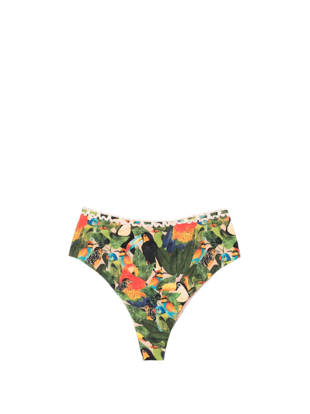 FARM Rio bird leaves high-waist bikini bottoms - Verde