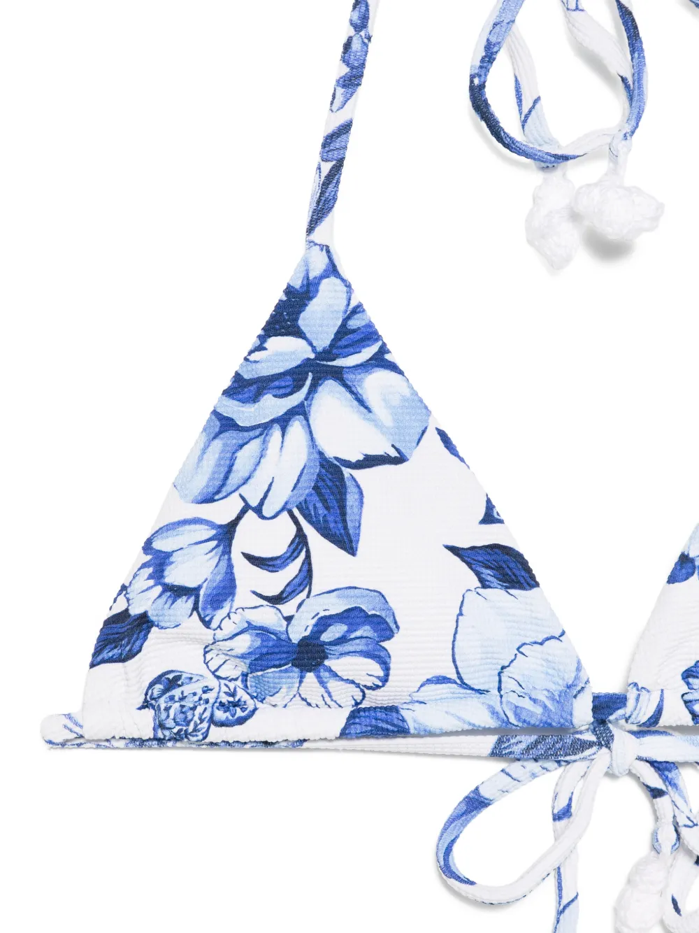  Farm Rio Floral Triangle Bikini Top - Blanco 