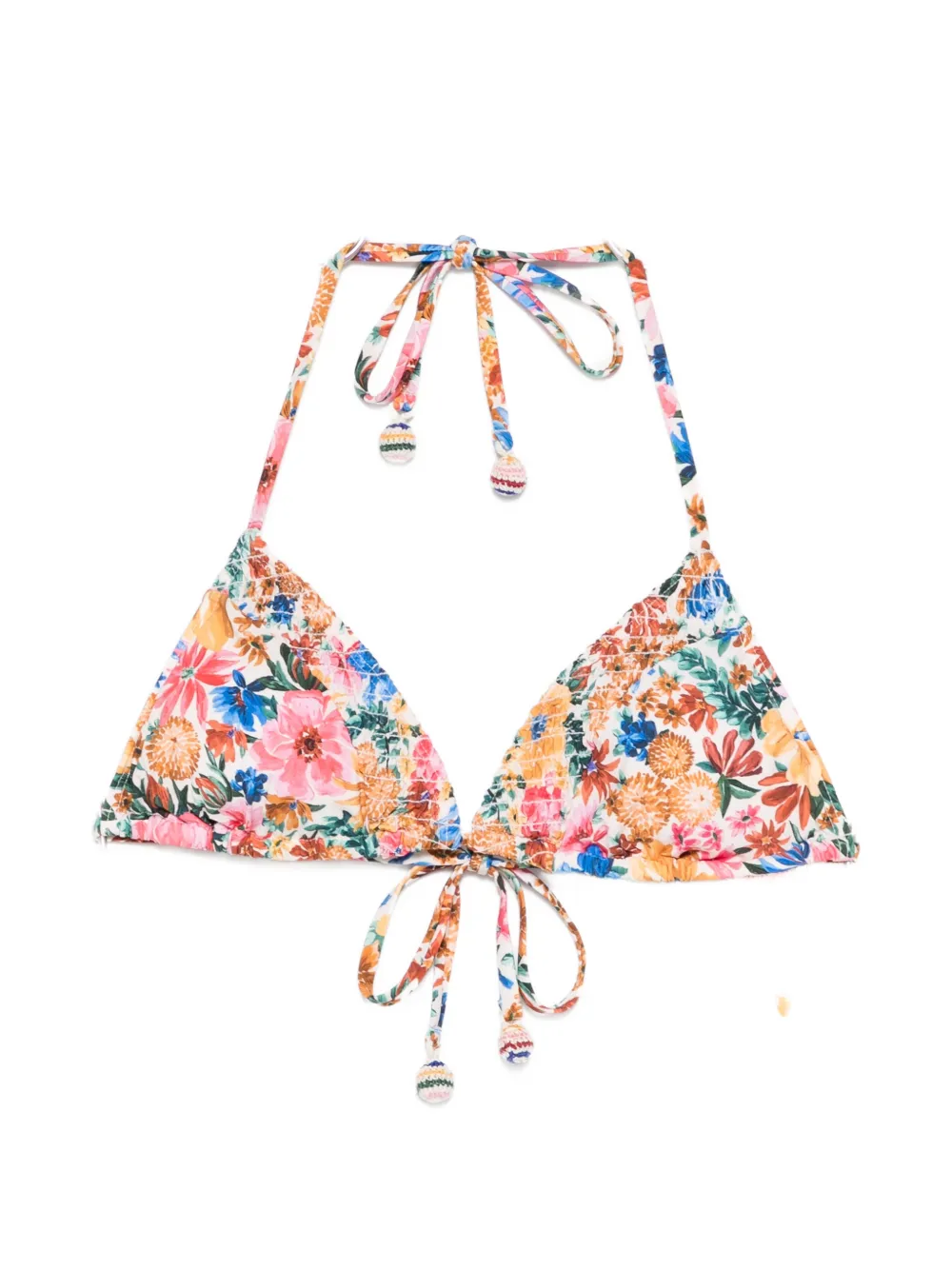 FARM Rio floral triangle bikini top - Bianco