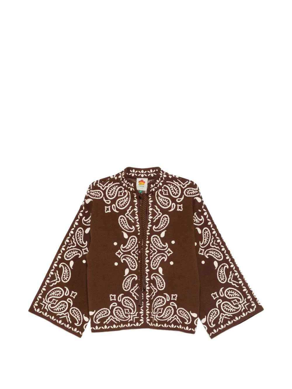 FARM Rio Bohemian Paisley long-sleeve sweater - Marrone