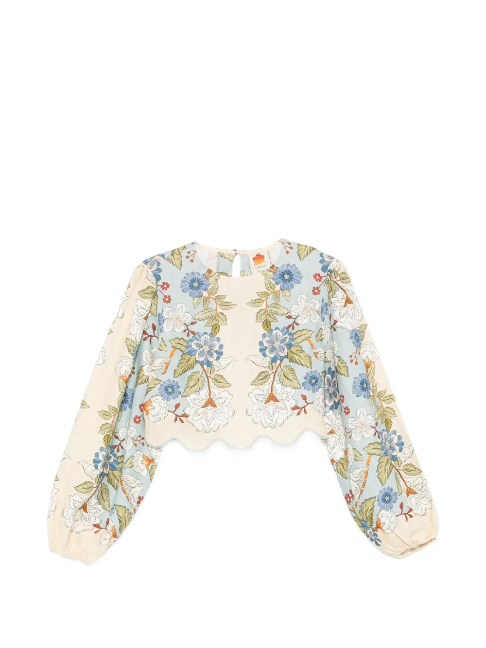 FARM Rio Garden Scarf floral-print blouse - Toni neutri