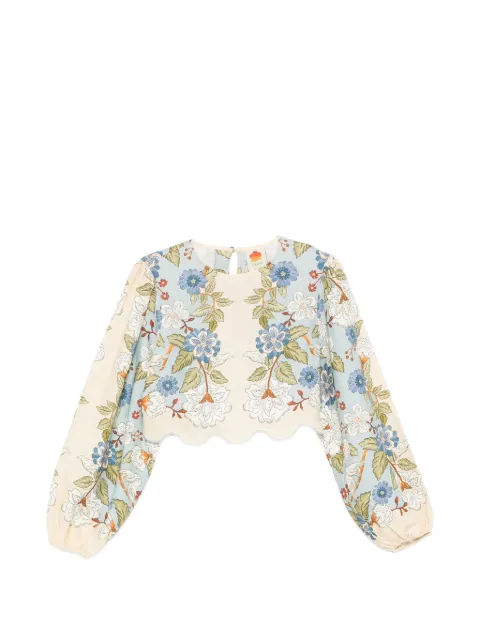 FARM Rio Garden Scarf floral-print blouse