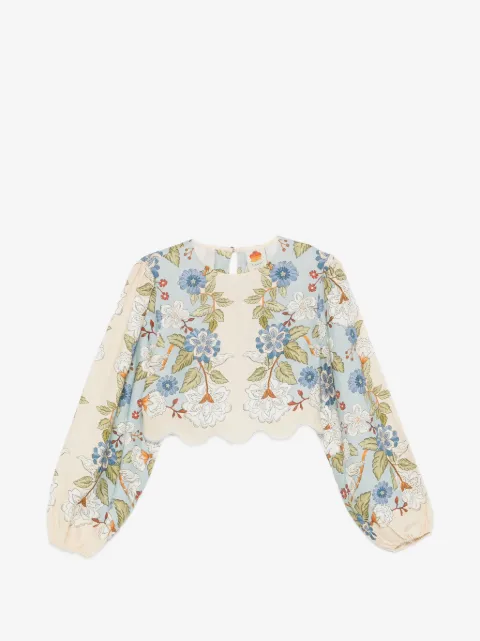 FARM Rio Green Garden linen blouse