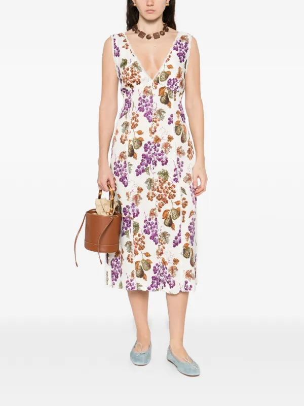 Farm Rio Sleeveless Midi Dress - White Farm Rio Sleeveless Midi Dress - White