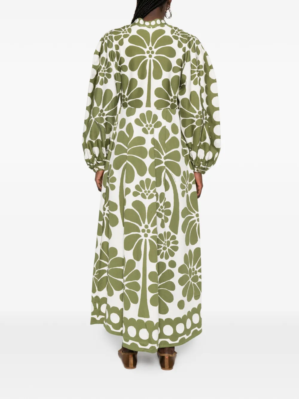 FARM Rio Palermo midi-jurk met bloemenprint Wit