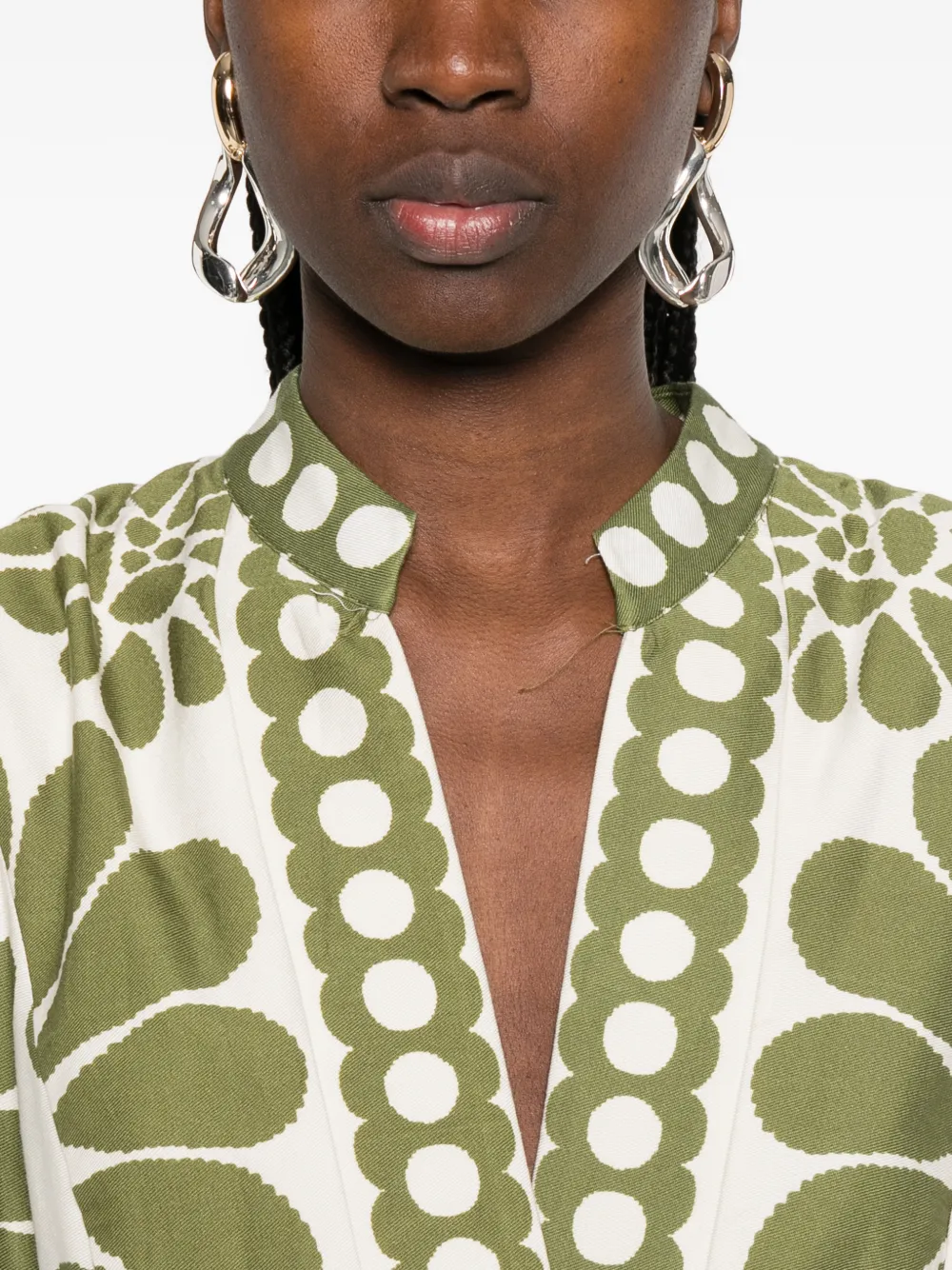 FARM Rio Palermo midi-jurk met bloemenprint Wit