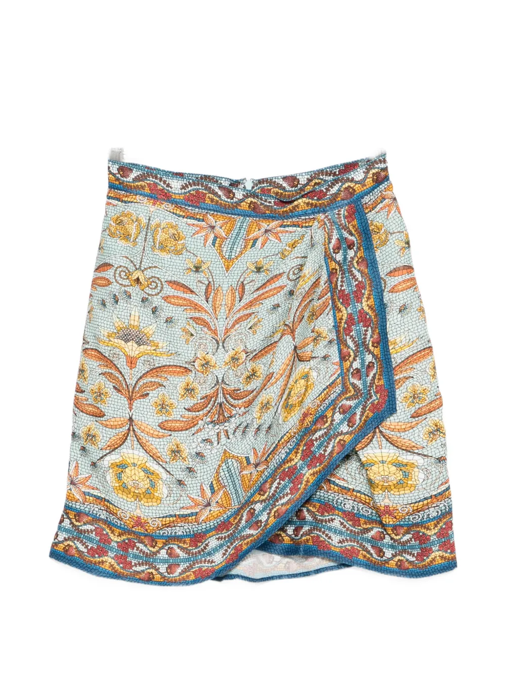 FARM Rio Mosaic Garden mini wrap skirt - Blu