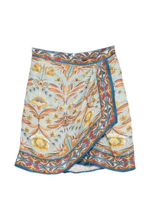 FARM Rio Mosaic Garden mini wrap skirt