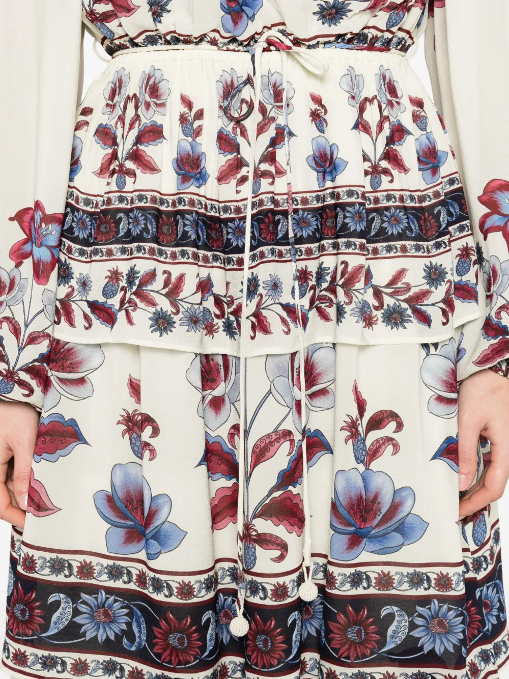 FARM Rio Malu Winter maxi-jurk met bloemenprint Beige
