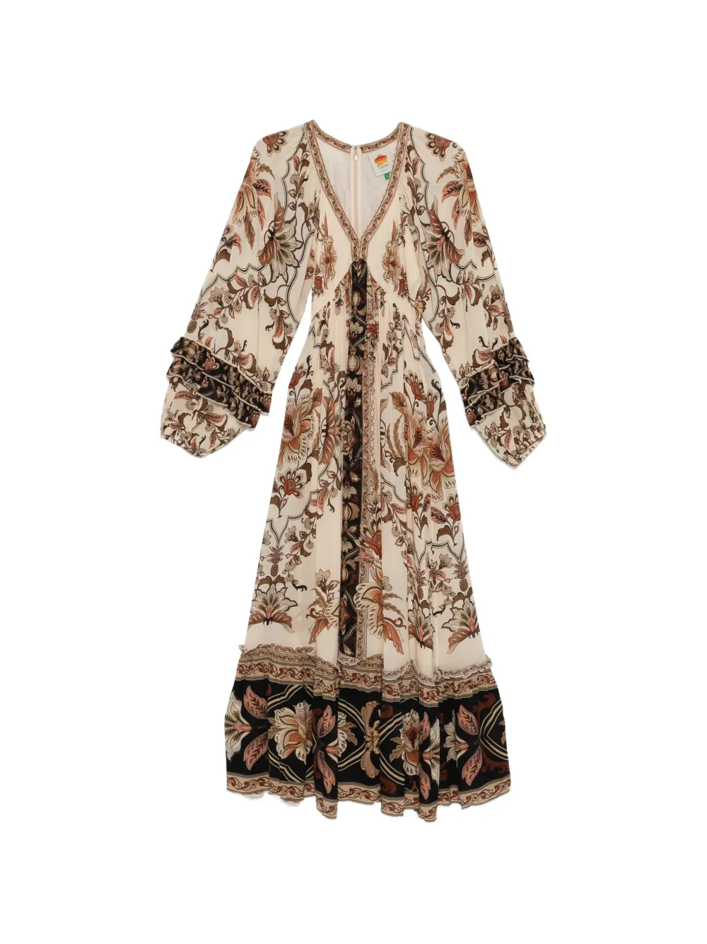 FARM Rio Majestic Garden ruffled floral-print dress - Toni neutri