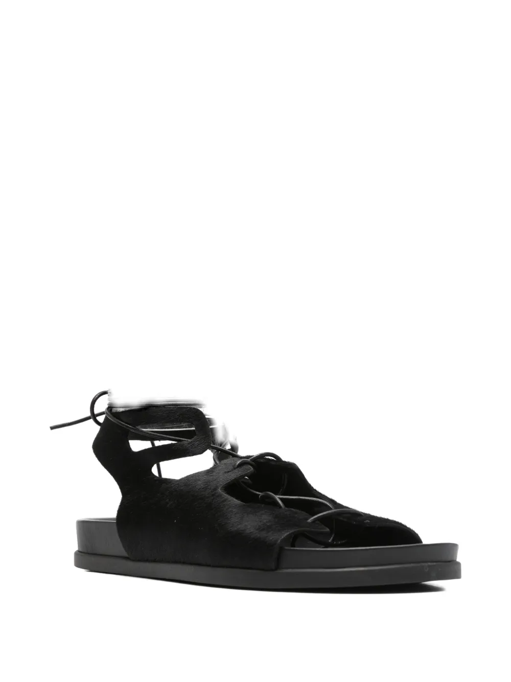 Ancient Greek Sandals Trata Pony sandalen met bandjes Zwart