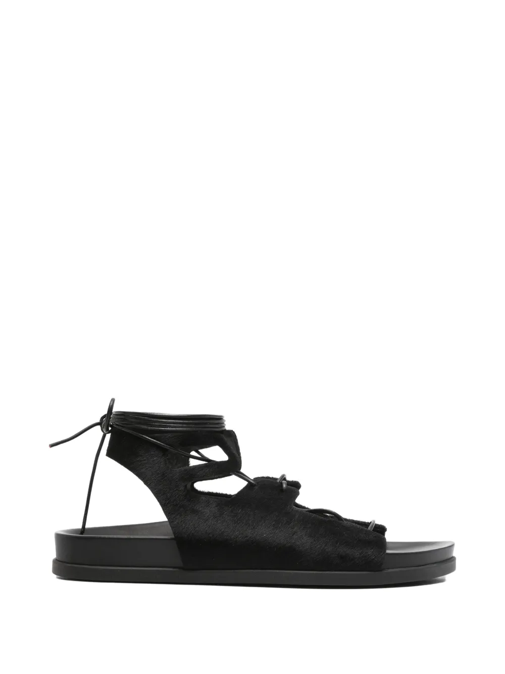 Ancient Greek Sandals trata pony lace-up sandals - Nero