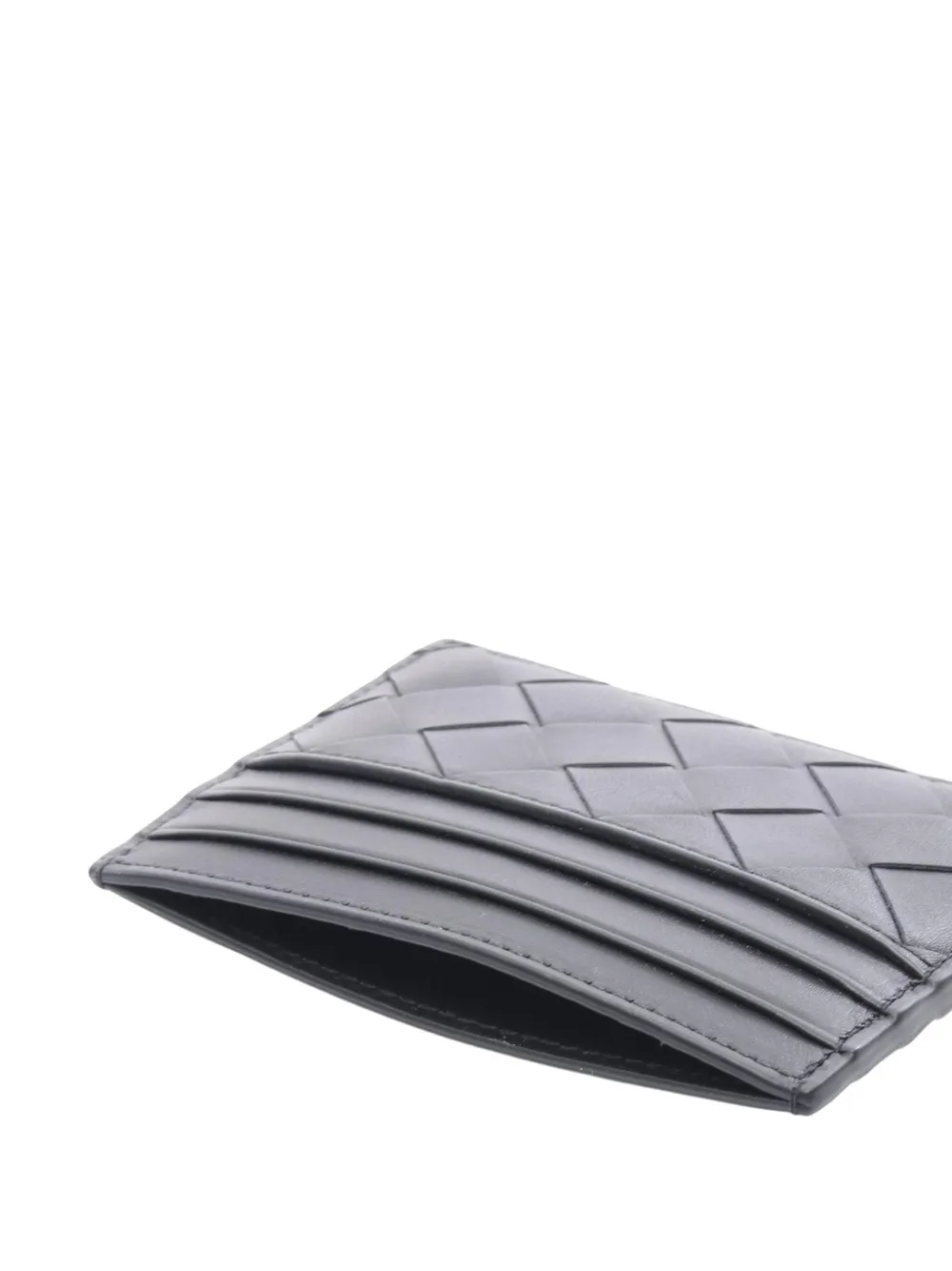 Pre-owned Bottega Veneta 2012-2025 Intrecciato Case Card Holder In Black