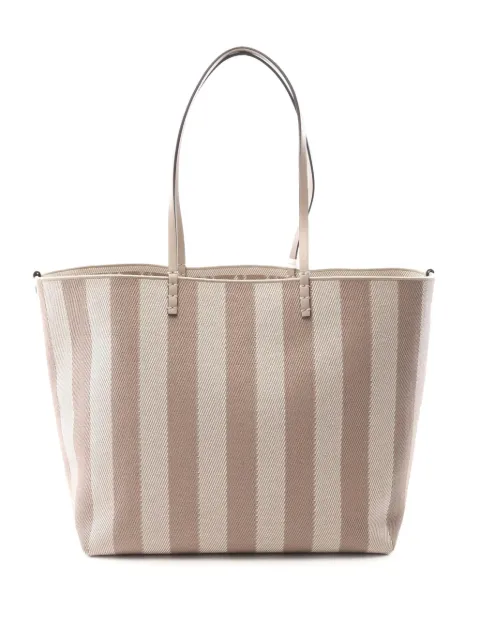 Fendi Pre-Owned 2018-2025 Large Zucca Canvas Pequin Striped Reversible Roll tote bag