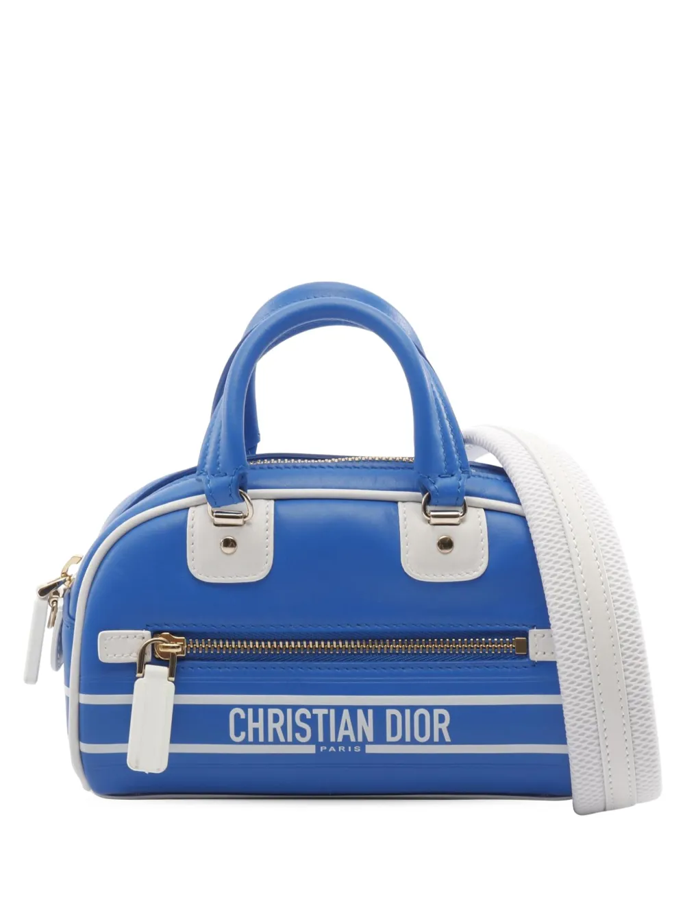 Christian Dior Pre-Owned 2022 ミニ ヴァイブ ボウリングバッグ ハンドバッグ - ブルー Christian Dior Pre-Owned 2022 ミニ ヴァイブ ボウリングバッグ ハンドバッグ - ブルー