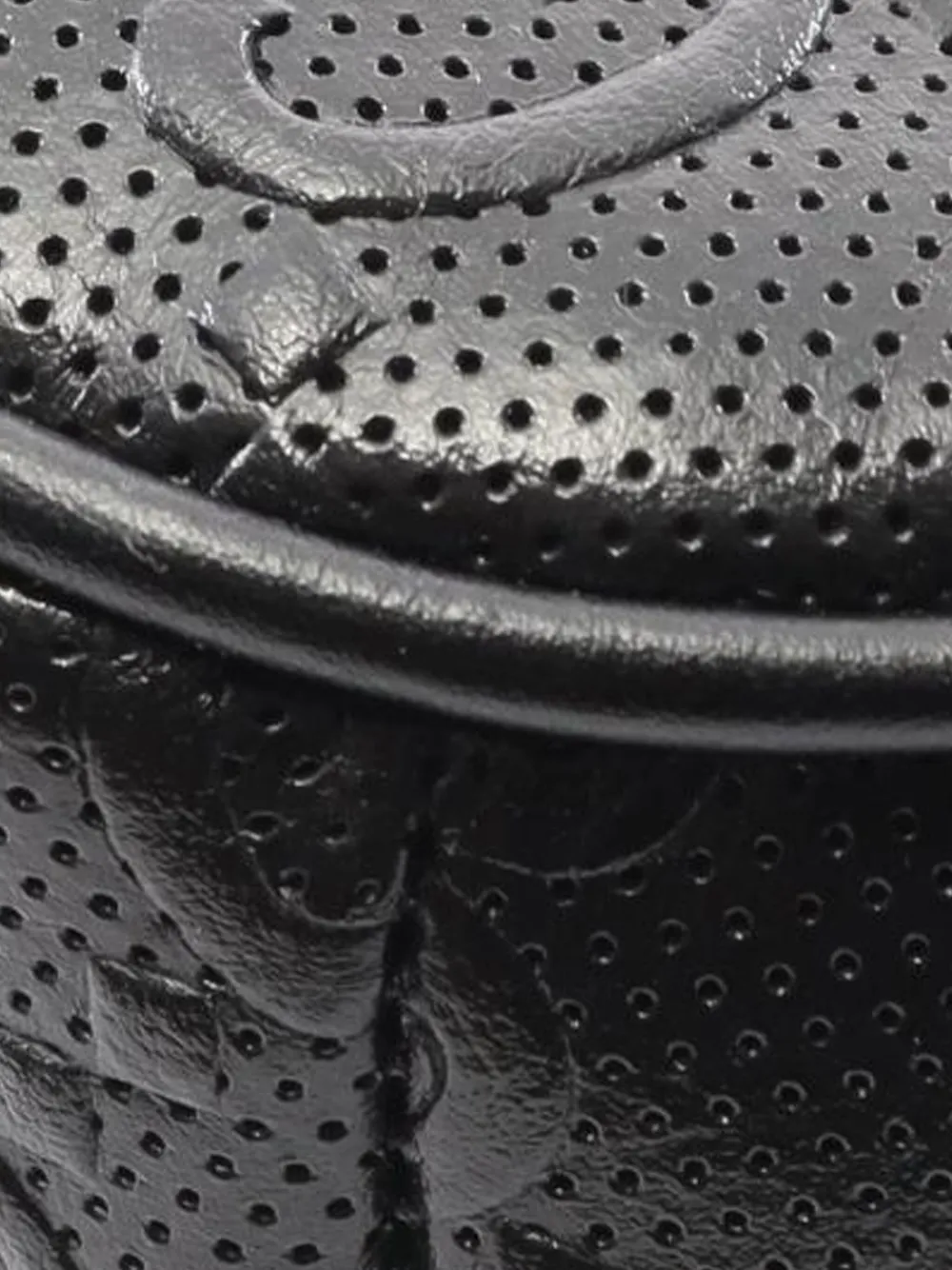 Pre-owned Gucci 2000-2015 Gg Embossed Perforated Leather Pocket Belt Bag In Black