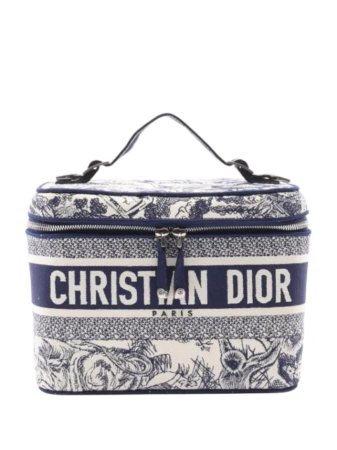 Christian Dior Pre-Owned 2021-2025 Toile De Jouy Embroidered Canvas Diortravel Case vanity bag