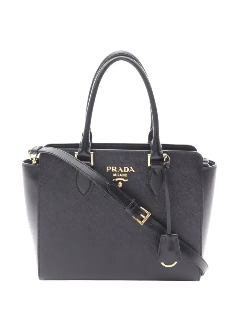Prada Pre-Owned 2010-2025 Saffiano and Soft Calf Zippered tote bag