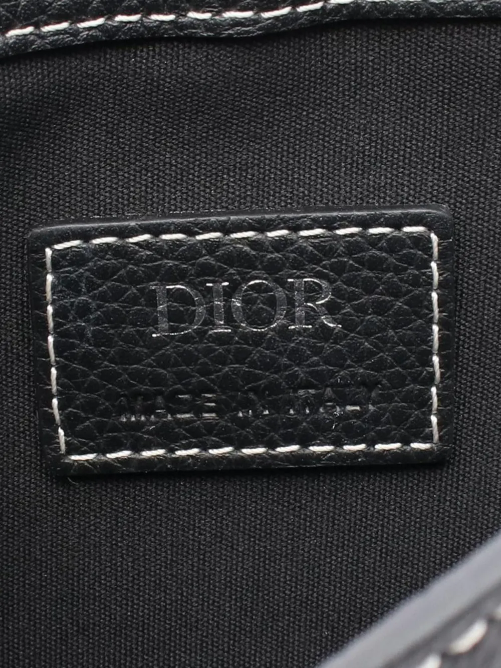Pre-owned Dior 2000-2025 Kaws Grained Calfskin Saddle Pouch Crossbody Bag In Black