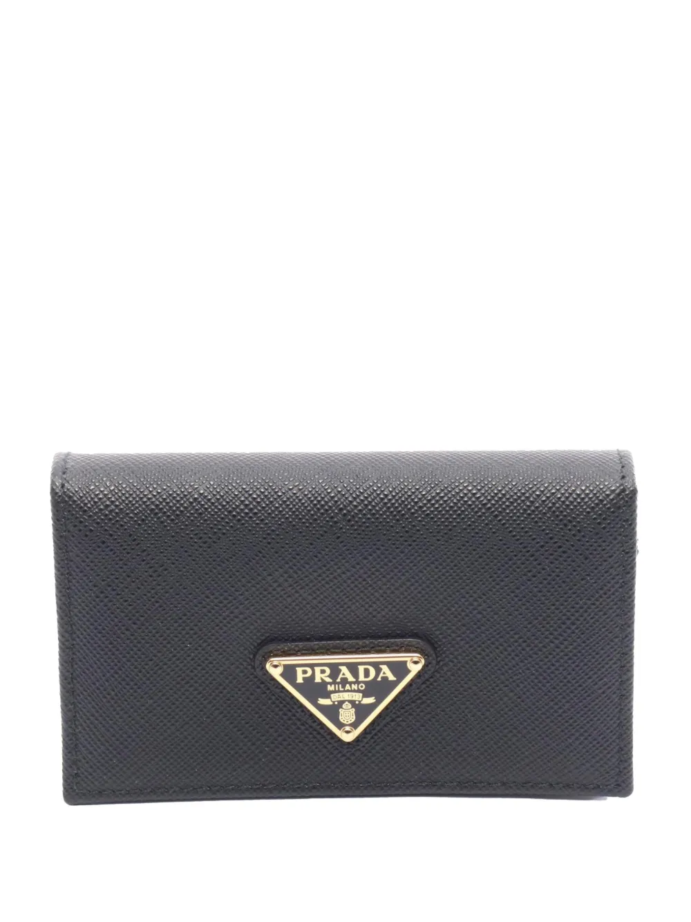 Pre-owned Prada 2013-2025 Saffiano Card Holder In Black