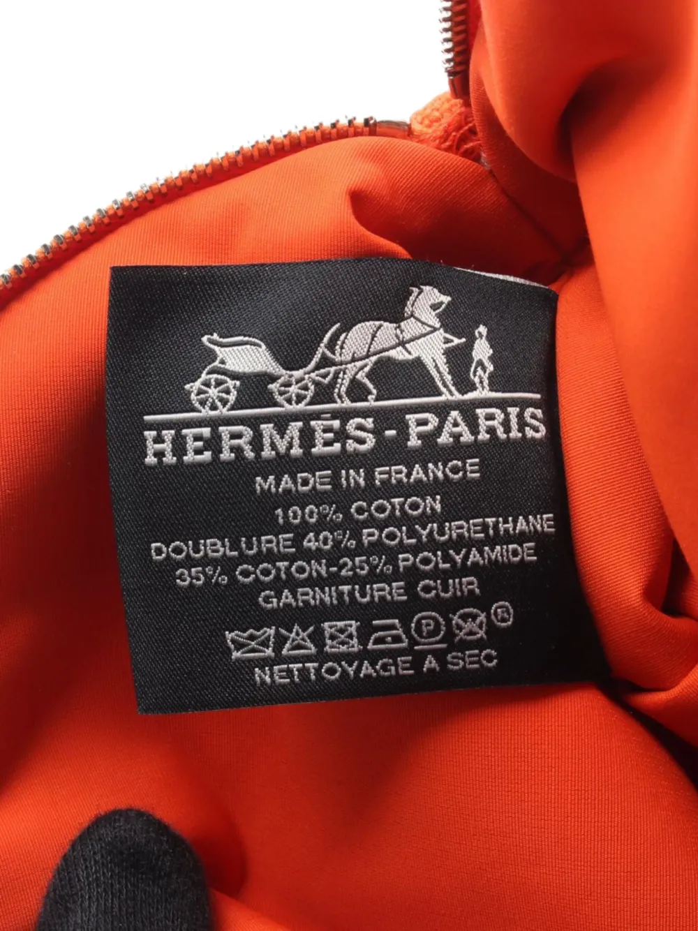 Pre-owned Hermes 2010-2025 Canvas Bolide Case 20 Pouch In Orange
