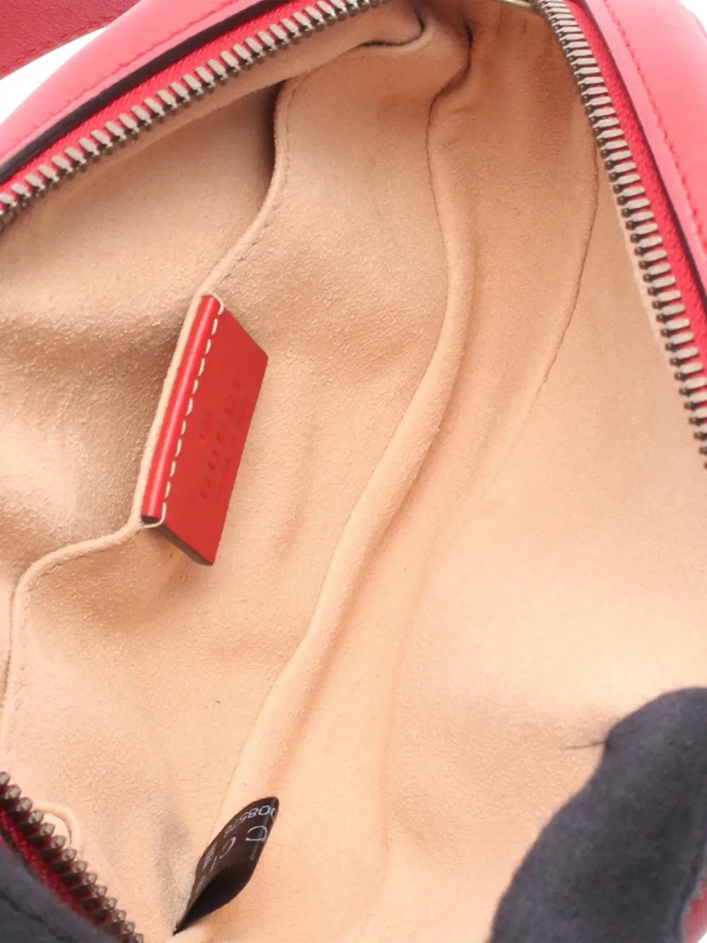 Pre-owned Gucci 2016-2025 Gg Marmont Leather Belt Bag In Red