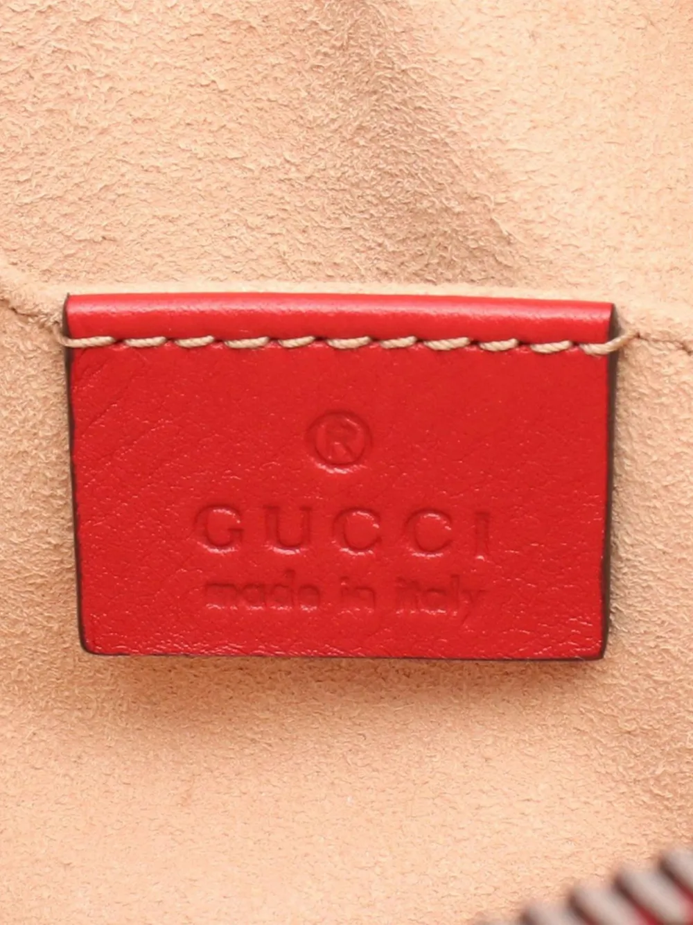 Pre-owned Gucci 2016-2025 Gg Marmont Leather Belt Bag In Red
